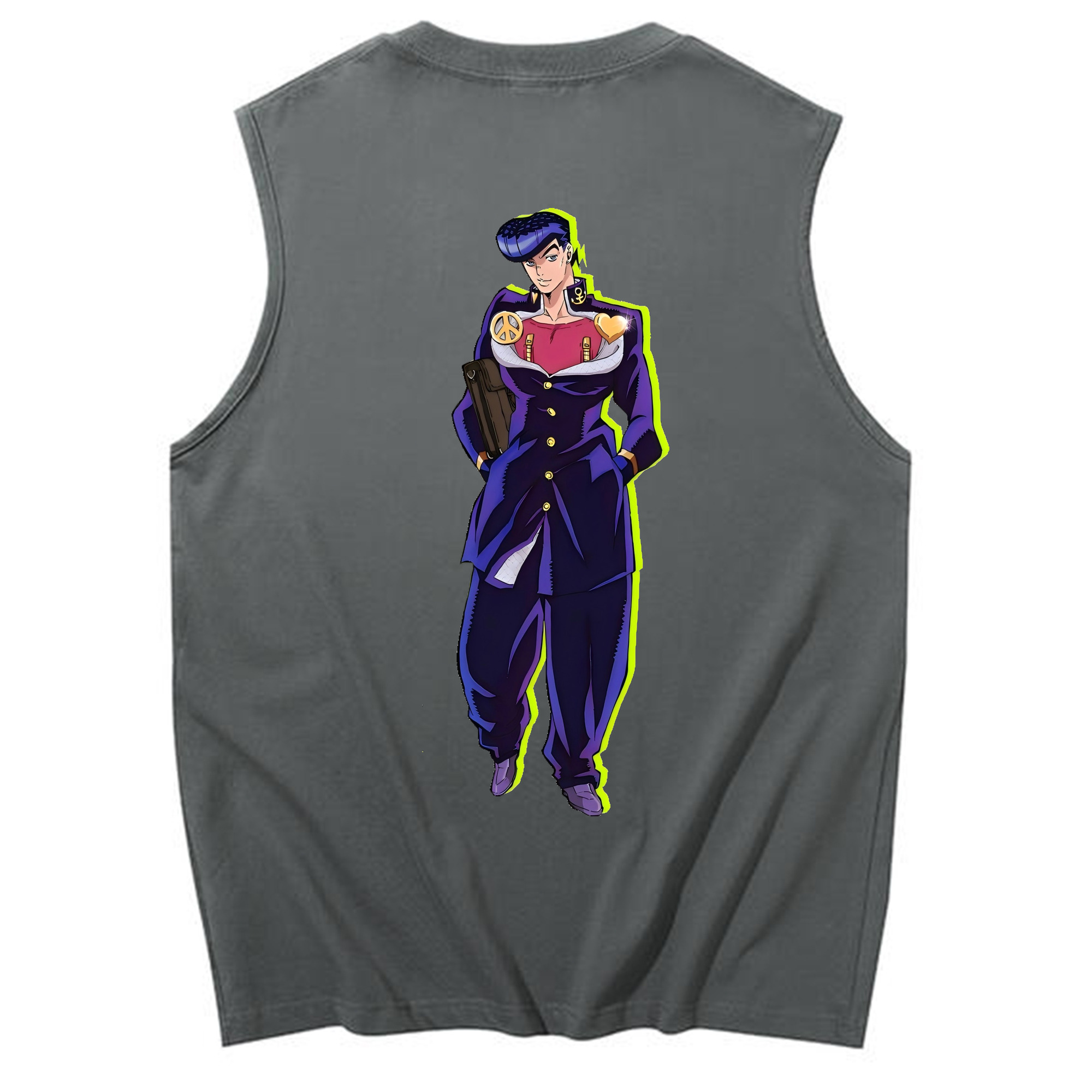 （画像用） ジョジョの奇妙な冒険 ひがしかた じょうすけ JoJo's Bizarre Adventure Higashikata Josuke コットン100％タンクトップ（背面プリント）